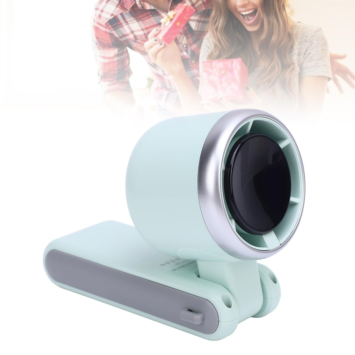 Portable Turbo Handheld Fan with Digital Display – 5-Speed Rechargeable Mini Fan, 3600mAh Battery, Foldable & Neck Strap Design for Outdoor Travel and Daily Use(Green)