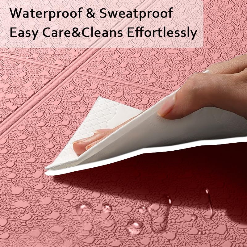 Portable Foldable Yoga Mat – Dual-Sided Non-Slip TPE Exercise Mat for Yoga, Pilates, Kids Nap & Travel (Pink) | Other Colors Available in Store