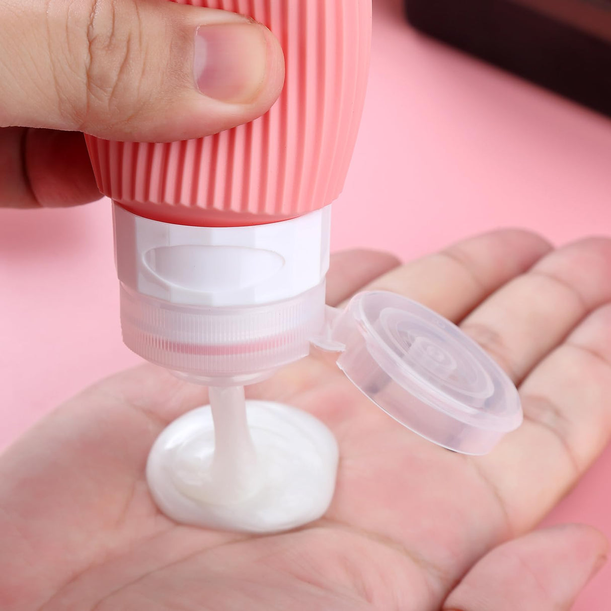 16-Piece Travel Bottle Set with Leak-Proof Silicone Squeeze Bottles – Reusable Toiletry Containers for Shampoo, Lotion, Makeup Remover (Pink) | Other Colors Available in Store