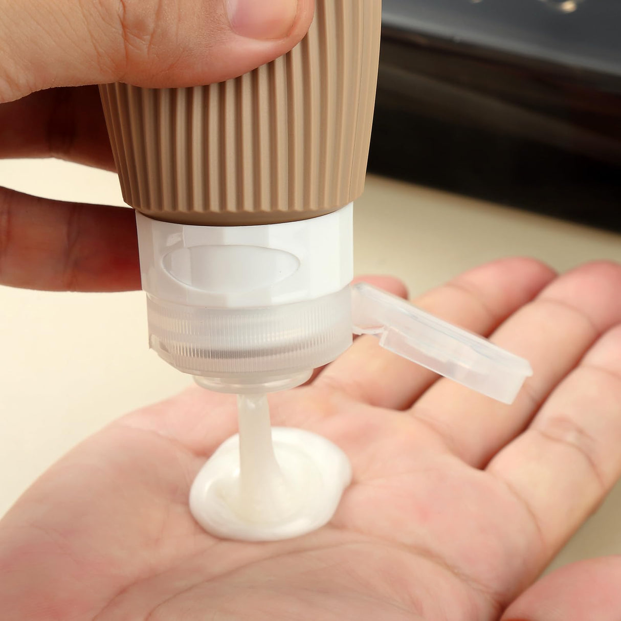 16-Piece Travel Bottle Set with Leak-Proof Silicone Squeeze Bottles – Reusable Toiletry Containers for Shampoo, Lotion, Makeup Remover (Cream) | Other Colors Available in Store