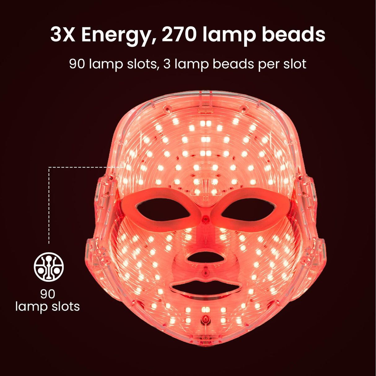 7-Color Facial Light Mask for Home Skincare – Rechargeable LED Beauty Device with 270 LEDs, One-Touch Control & Auto-Timer (White with Rose Gold Trim) | Other Colors Available in Store