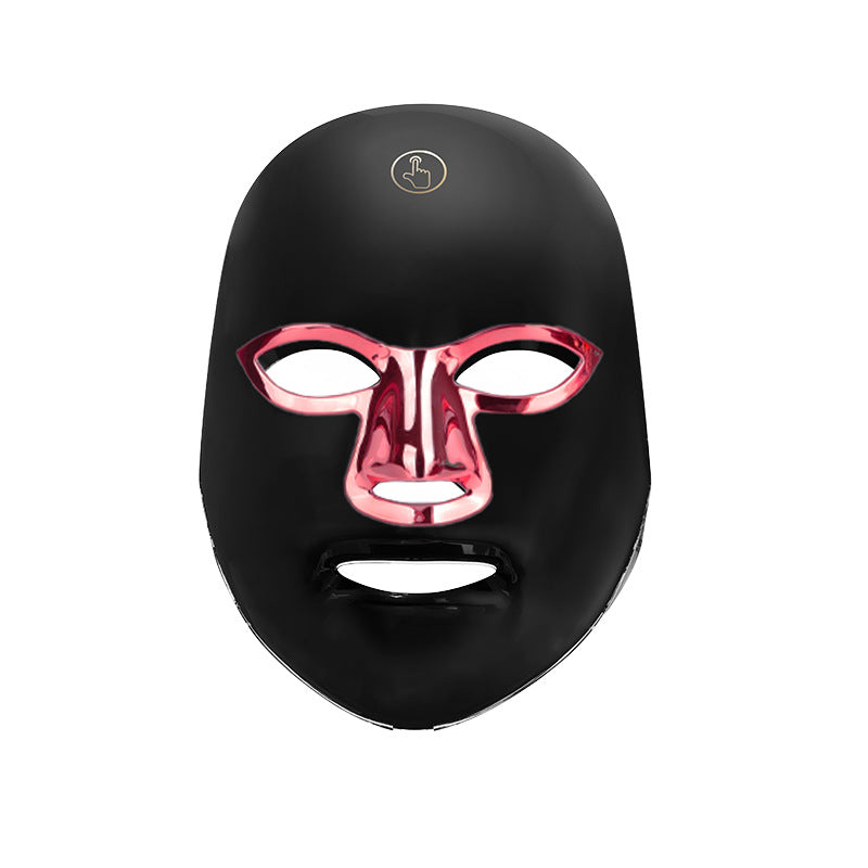 7-Color Facial Light Mask for Home Skincare – Rechargeable LED Beauty Device with 270 LEDs, One-Touch Control & Auto-Timer (Black with Rose Gold Trim) | Other Colors Available in Store