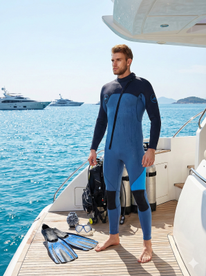 Men's 3mm Full Wetsuit for Surfing Diving & Cold Water Swimming – Front-Zip Neoprene Suit with UV Protection and Flexible Fit(Black,XXL) | Other Colors Available in Store