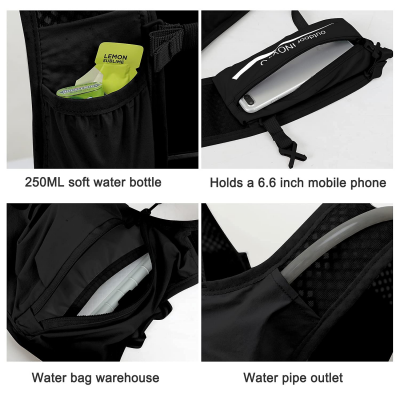 Ultra-Light Hydration Running Vest Backpack – 1.5L Water Capacity, Breathable Mesh Design for Cycling, Hiking & Marathon (Black) | Other Colors Available in Store