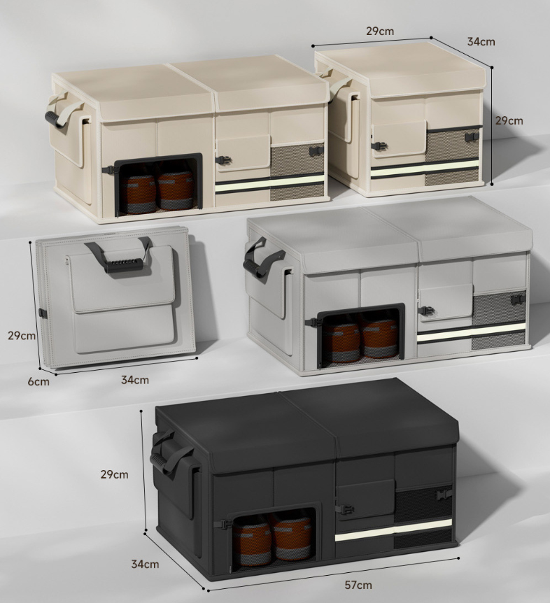 Foldable Car Trunk Organiser, 30L/60L Large Capacity Storage Box for Auto Boot, Multi-functional Cargo Container(30L,white)