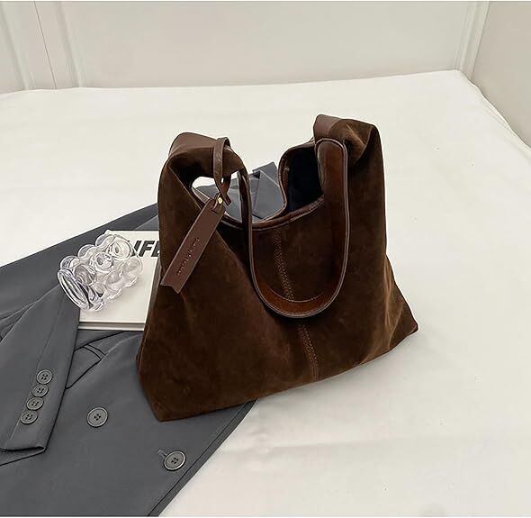 Leather Hobo Bags for Women Brown Purses Suede Purse Slouchy Tote Bag Suede Tote Bag Fall Winter Purses Handbag