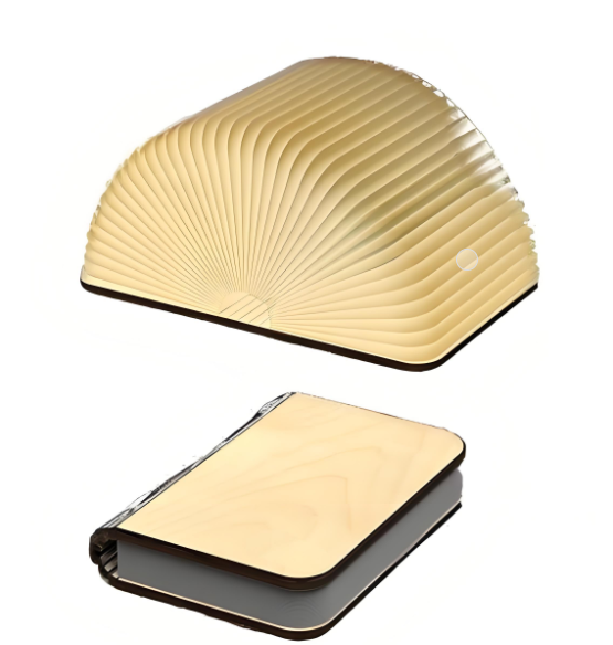 Christmas giftsRechargeable LED Book Night Light: Creative Folding Wooden Lamp with Magnetic Design for Bedrooms & Gifting(Maple Leaf White,S)