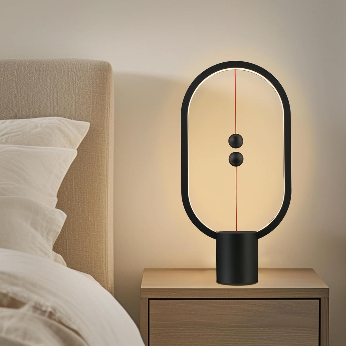 Black Magnetic Balance LED Table Lamp: USB-Powered, Dimmable Eye-Care Light with Award-Winning Design for Australian Homes & Offices