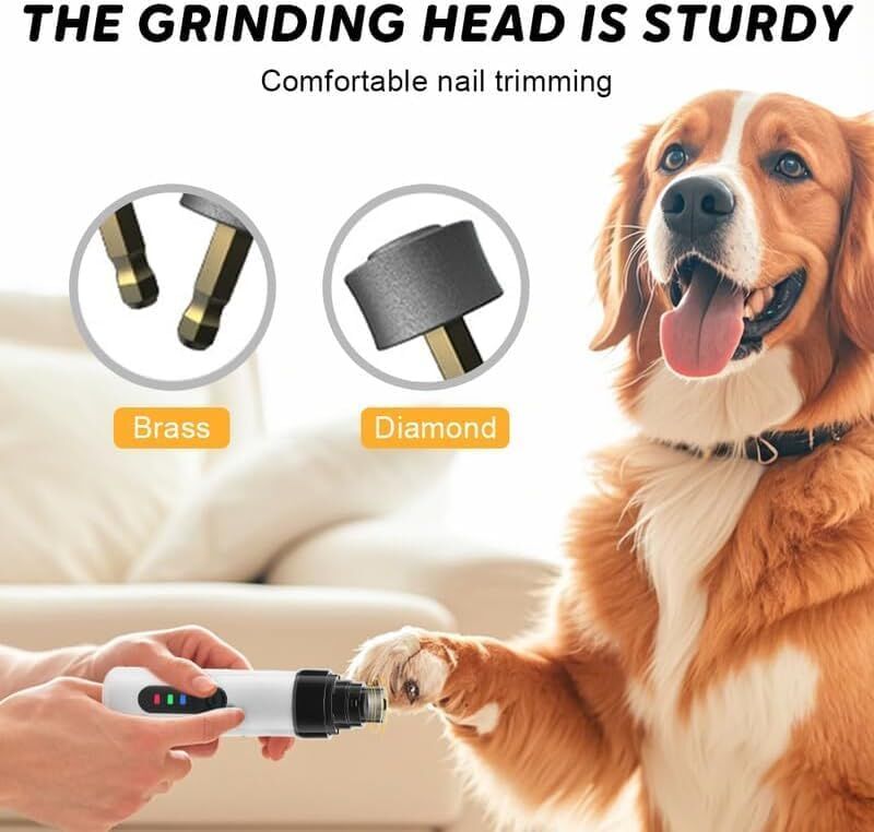 Pet products Silent Groom Pro Nail Grinder, 2025 New Dog Nail Trimmer, USB Rechargeable Pet Nail Grinder, Dog Nail Trimmers, Pet Paws Grooming