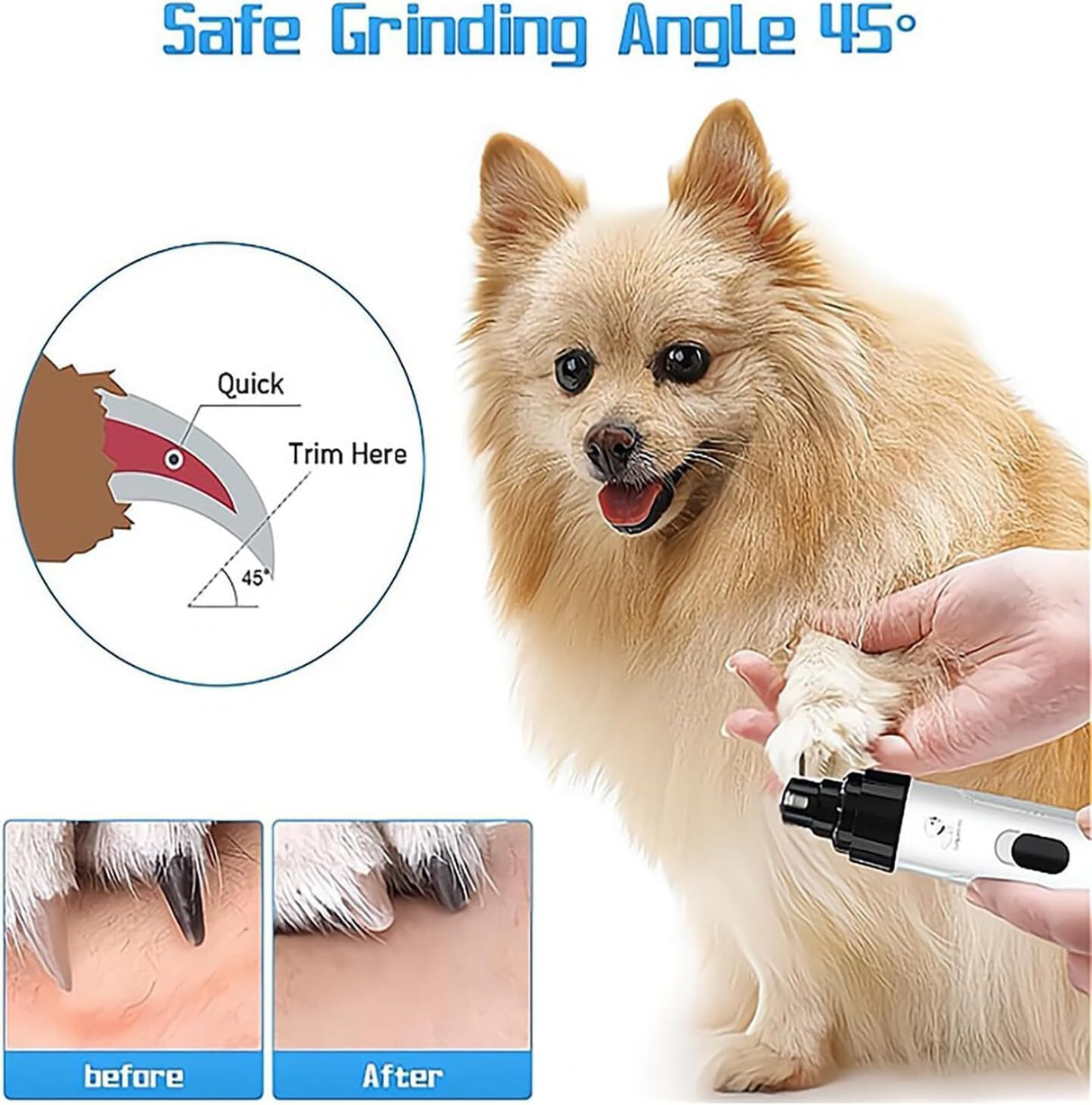 Pet products Silent Groom Pro Nail Grinder, 2025 New Dog Nail Trimmer, USB Rechargeable Pet Nail Grinder, Dog Nail Trimmers, Pet Paws Grooming