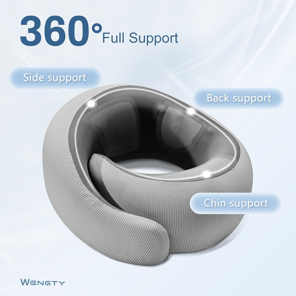 Travel Pillows for Airplanes,Memory Foam Neck Pillow for Traveling,Smooth & Cooling Fabric Plane Pillow for Long Flight,Ideal for Travels,Airplanes,Offices,Cars (Gray, Standard-Broad Fit)