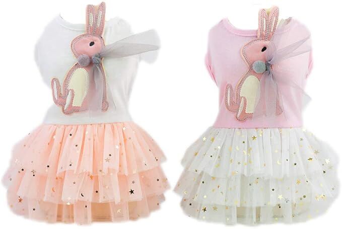 pet products Small Dog Dress Female Tiny Puppy Clothes Girl Tutu for Dogs Dresses Harness Birthday Apparel(Chest circumference37cm, back length25cm, neck circumference26cm)