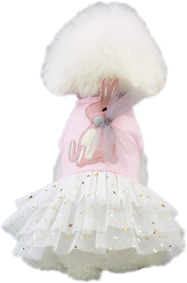 pet products Small Dog Dress Female Tiny Puppy Clothes Girl Tutu for Dogs Dresses Harness Birthday Apparel(Chest circumference37cm, back length25cm, neck circumference26cm)