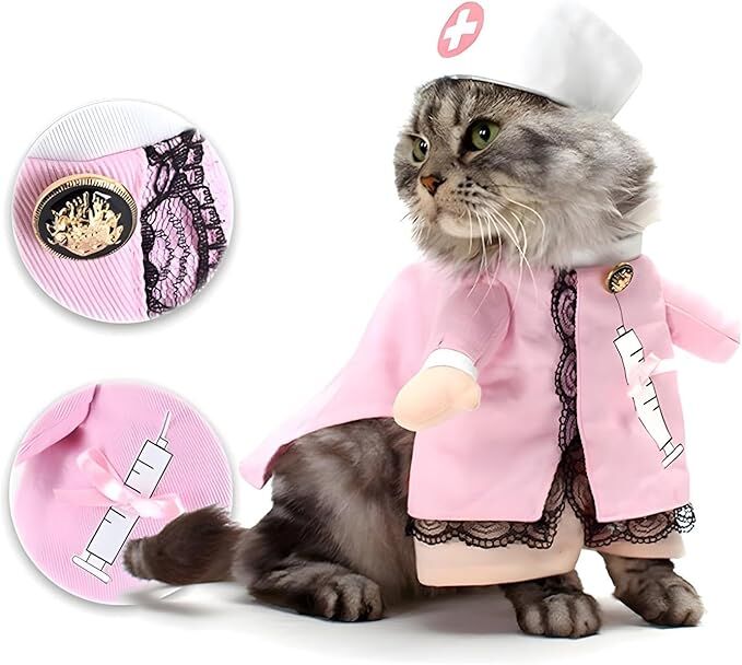 pet products Dog Costume Clothes Halloween Cat Costumes Small Animal Funny Pets Clothing for Doggy Kitty Rabbits Piggy, Nurse
