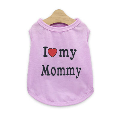 Pet products 4-Piece Pet Vest Set for Summer - Includes 4 Versatile Vests with I ❤️ my Mommy Message, Lightweight Breathable Fabric Perfect for Dogs and Cats in Warm Weather(S)