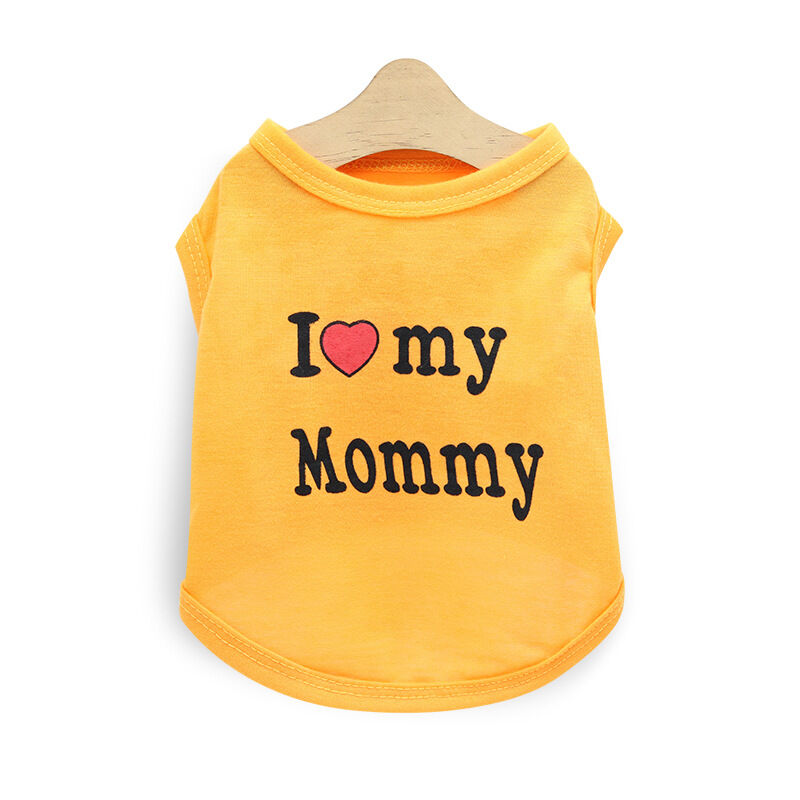 Pet products 4-Piece Pet Vest Set for Summer - Includes 4 Versatile Vests with I ❤️ my Mommy Message, Lightweight Breathable Fabric Perfect for Dogs and Cats in Warm Weather(XS)