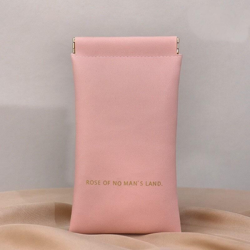 Christmas gift Premium Leather Eyeglass Case with Spring Closure - Multiple Color Options - Refined Craftsmanship(Rosy Pink)