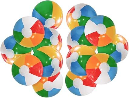 12'' Beach Ball for Kids: 14 Pack Beach Balls Bulk Inflatable Pool - Beach Balls Bulk Hawaiian Tropical Theme Christmas Party Decorations Favors Supplies