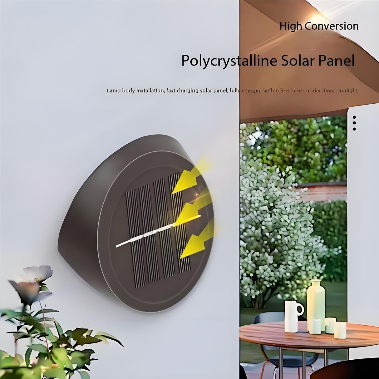 Solar Outdoor Wall Lights (4-Pack): IP44 Waterproof LED Sconces for Garden, Patio & Pathway Lighting(white light)