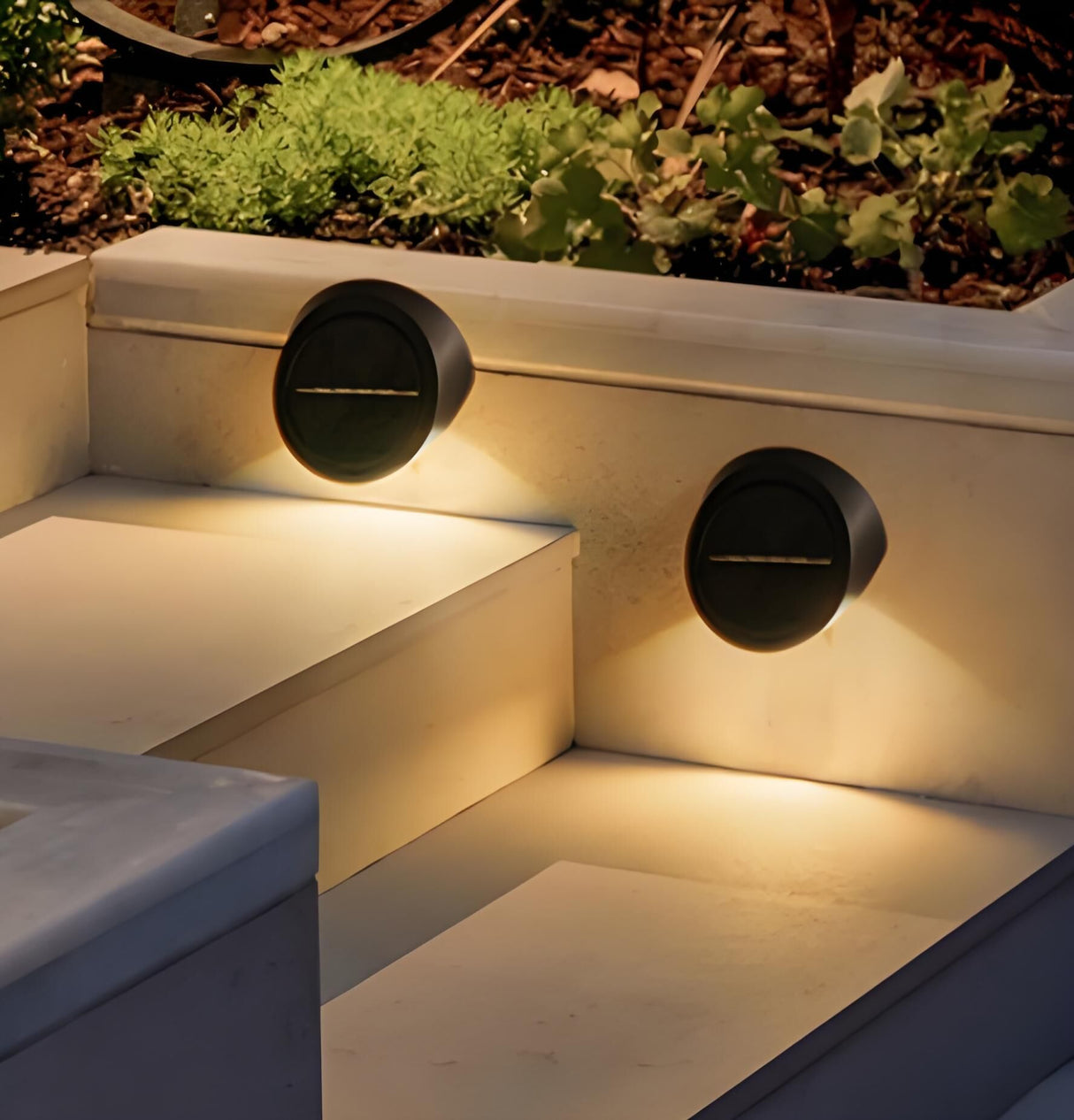 Solar Outdoor Wall Lights (4-Pack): IP44 Waterproof LED Sconces for Garden, Patio & Pathway Lighting(Warm light)