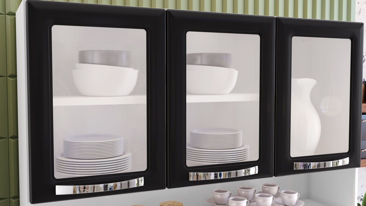 Free Standing Steel Kitchen Cabinet/Cupboard with Countertop Storage - Pratika White Flatpack DIY