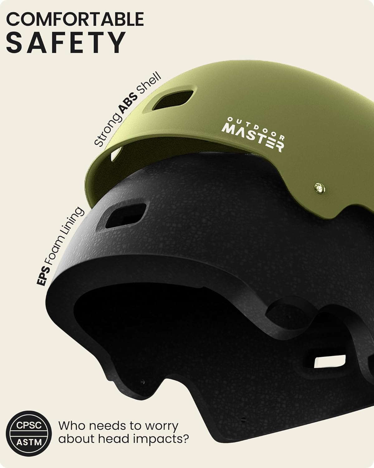 OutdoorMaster Skateboard Bike Helmet for Adults &Youth - Multi-Sport Certified Impact Resistant with 2 Removable Liners & Ventilation for Scooter, Skating-Matte Adventure Green-Large