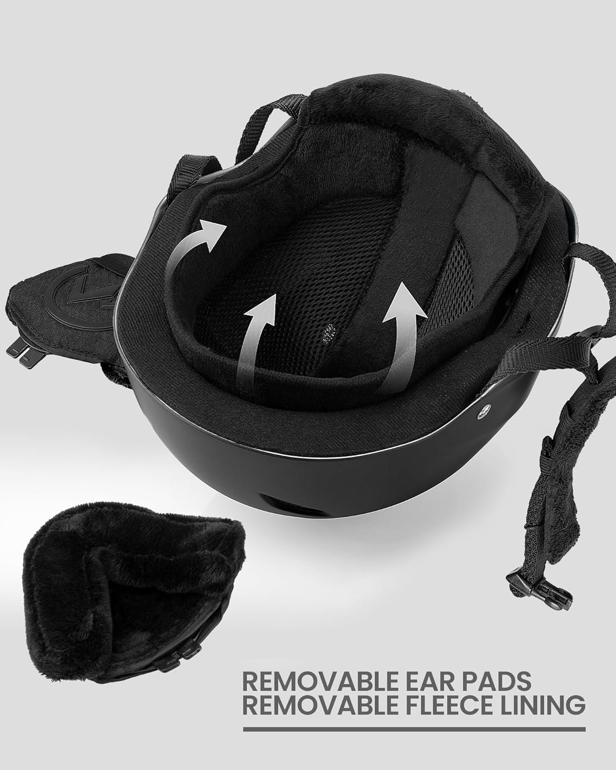 OutdoorMaster Kelvin Ski Helmet - with ASTM Certified Safety, 9 Options - for Men, Women & Youth-Black,Large
