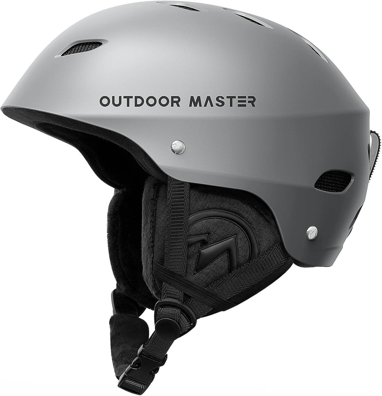 OutdoorMaster Kelvin Ski Helmet - with ASTM Certified Safety, 9 Options - for Men, Women & Youth-Grey,Large