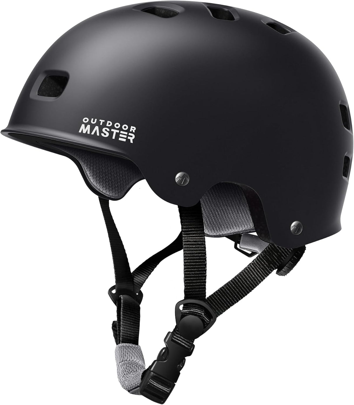 OutdoorMaster Skateboard Cycling Helmet - Two Removable Liners Ventilation Multi-Sport Scooter Roller Skate Inline Skating Rollerblading for Adults-Black-Large