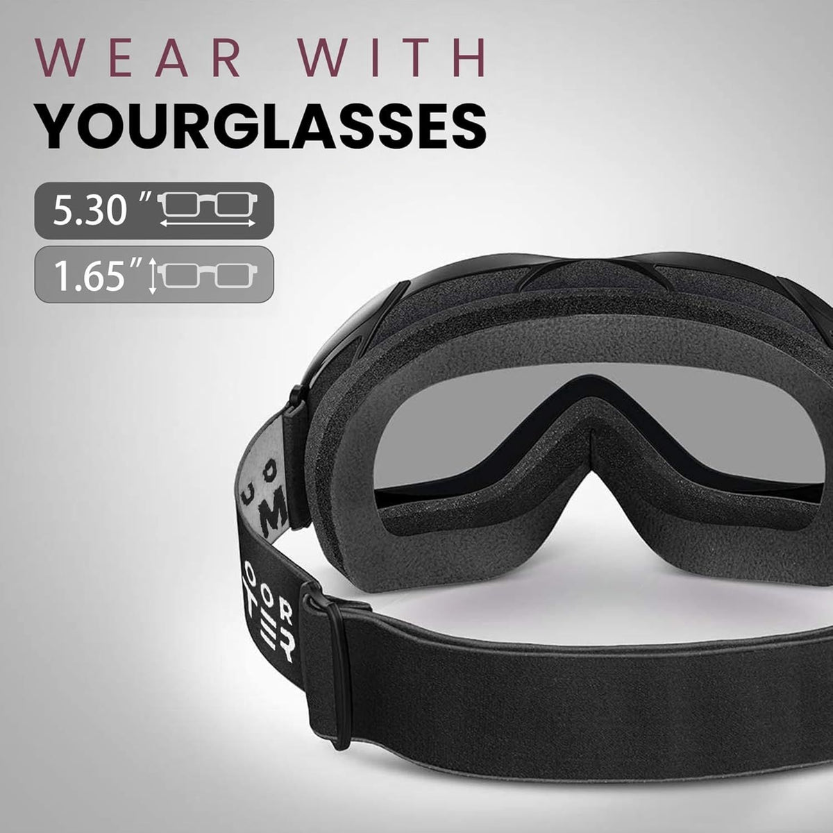 OutdoorMaster OTG Ski Goggles - Over Glasses Ski/Snowboard Goggles for Men, Women & Youth - 100% UV Protection-01VLT 10%-OM-5