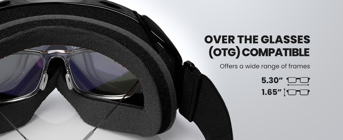 OutdoorMaster OTG Ski Goggles - Over Glasses Ski/Snowboard Goggles for Men, Women & Youth - 100% UV Protection--OM-5
