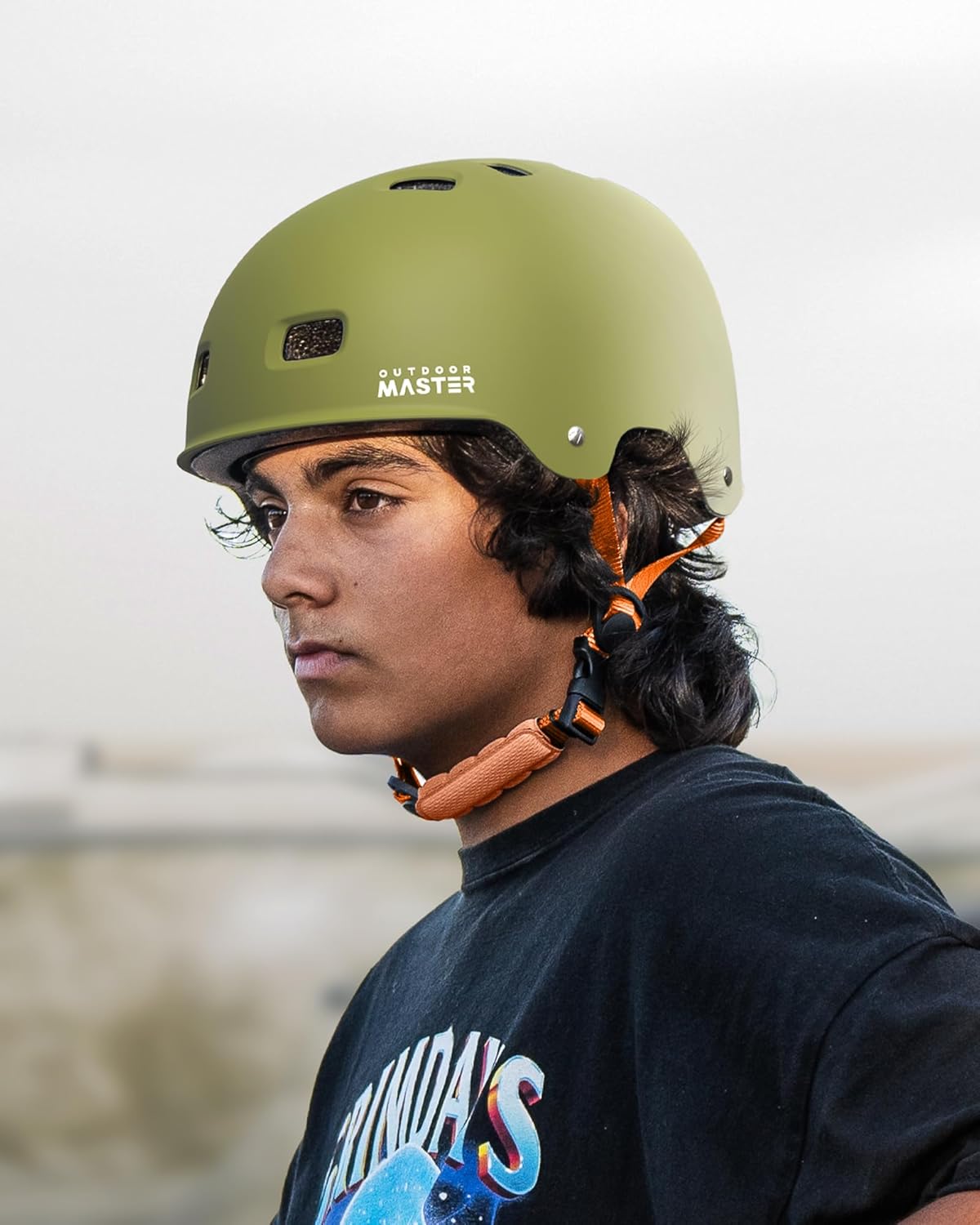 OutdoorMaster Skateboard Bike Helmet for Adults &Youth - Multi-Sport Certified Impact Resistant with 2 Removable Liners & Ventilation for Scooter-Matte Adventure Green-White-Small