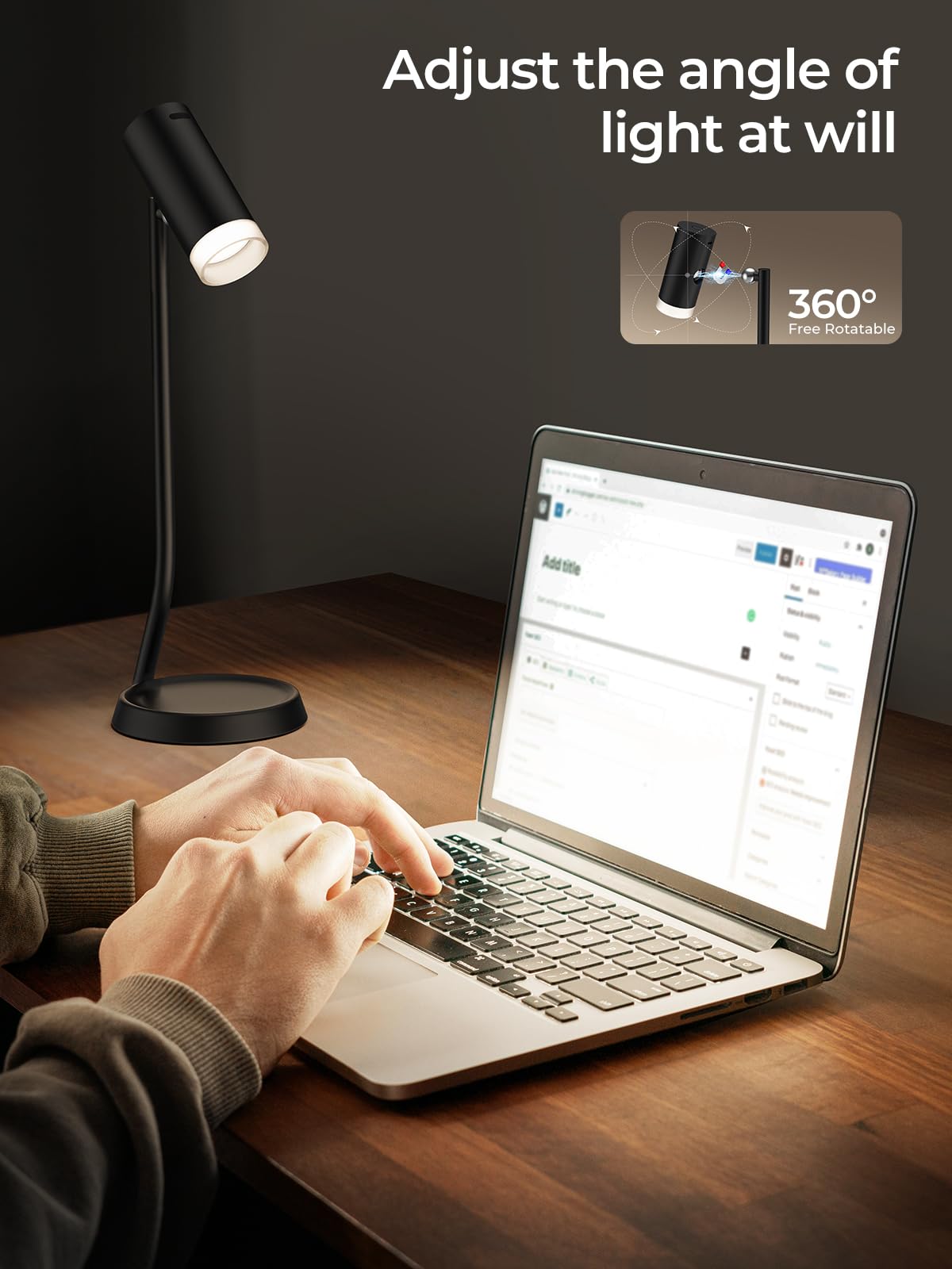 Cordless Table Lamps, Battery Operated Portable Table Light with Magnetic Adjustable Angle Head, 5000mAh Rechargeable Lamp with CCT Dimming for Patio Party Restaurant Dining Home 2 Packs