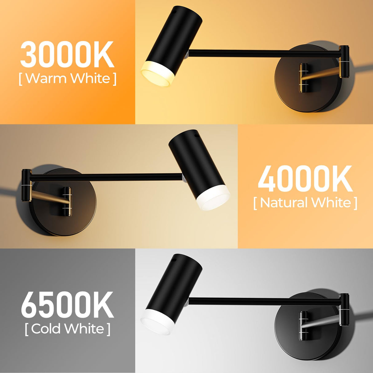 Battery Operated Wall Sconces Set of 2, Swing Arm Wall Lamp with Remote Control, Not Hardwired Led Wall Lamp Fixtures Dimmable Wall Light Decor for Bedroom Reading Living Room