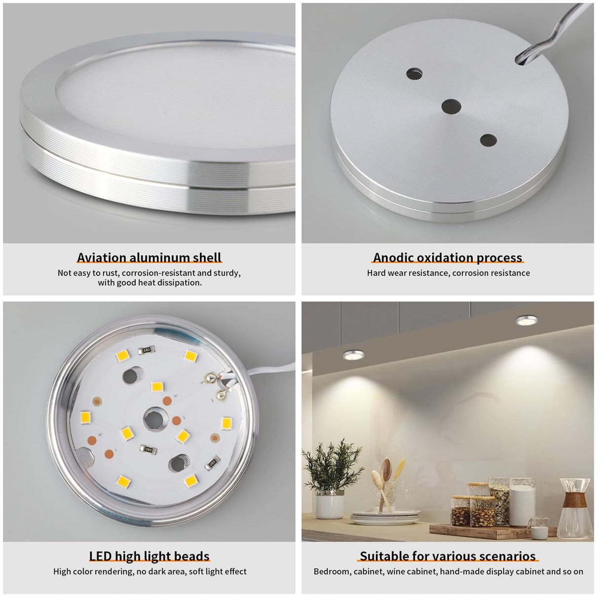 3D Printer LED Lamp Kit 2 Pack,3D Printed DIY Hardware Model Spare Parts 5V USB Powered,Wireless Puck Light Dimmable Touch Control,3 Color Warm (3000K) alanced Mixed (4000K) ol (6500K)