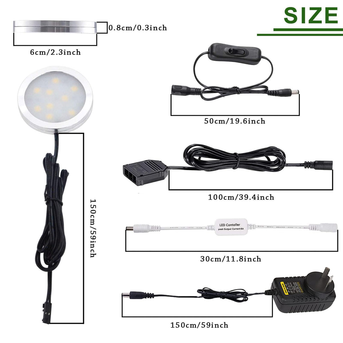 Dimmable & Timing Under Counter Lights Kitchen with Wireless RF Remote,Ultra-Thin 240V LED Cabinet Lights,12W Shelf Lights,4 Lights,Daylight White