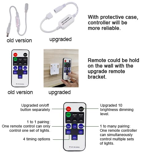 Linkable Under Cabinet LED Lighting 12V Dimmable Puck Lights Hardwired with Wireless RF Remote Control for Kitchen Mood Lighting(6 Lights, Warm White)