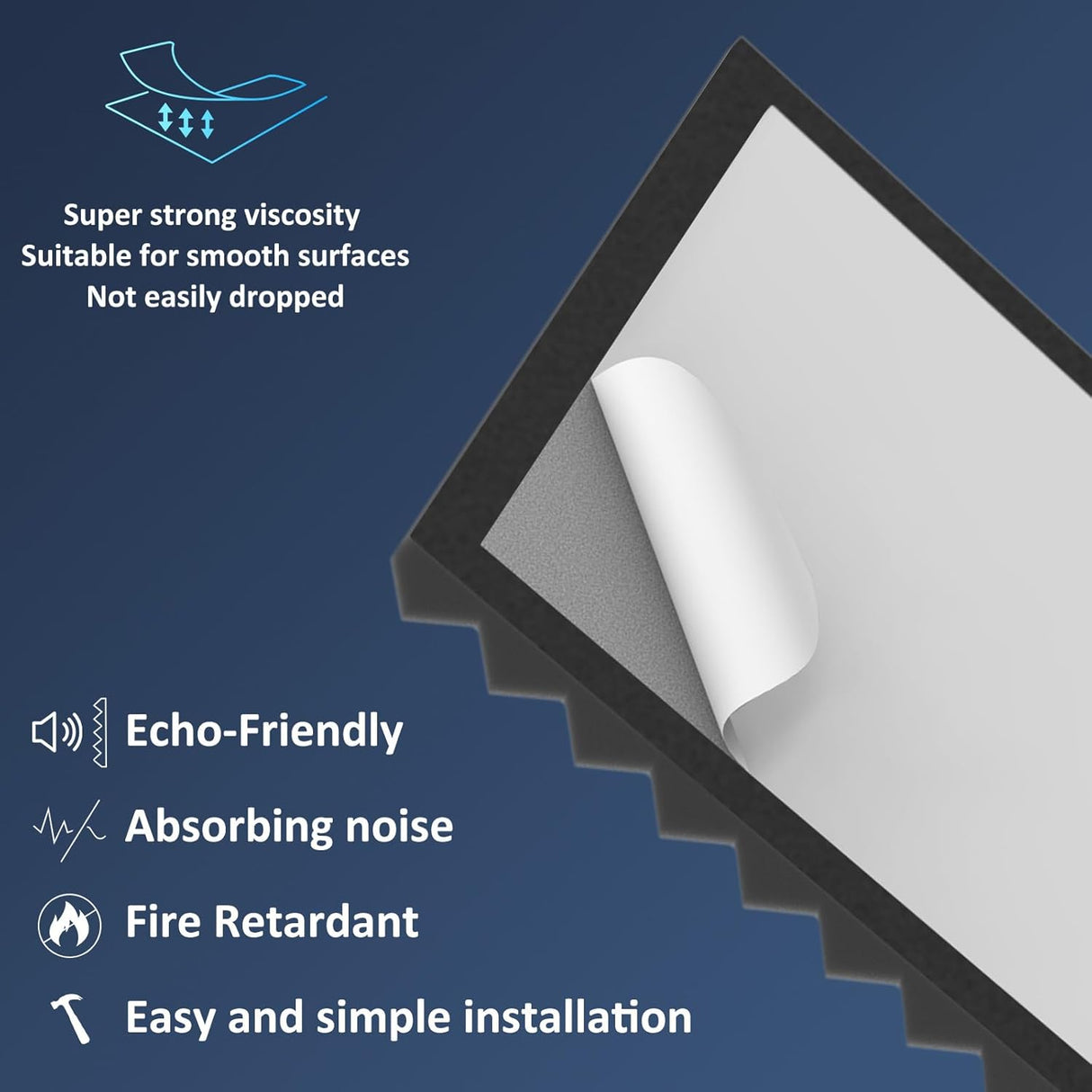 JBER Acoustic Panels Foam Pyramid 24pcs 30x30x5cm for Soundproof Padding Wall