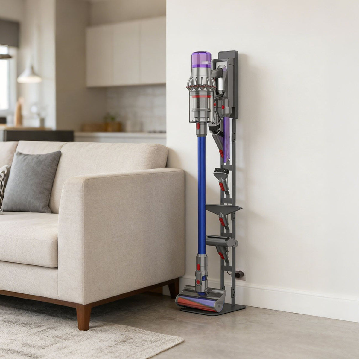 Mershine Vacuum Stand for Dyson V16 G5 V15 V11 V10 V8 V7 V6, Carbon Steel Cordless Vacuum Holder
