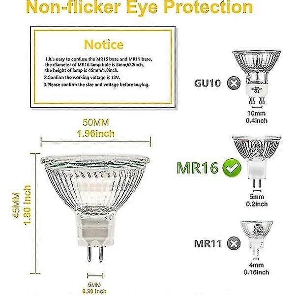 MR12V 20W GU5.3 Dimmable Halogen Bulb Warm White 2700K 12-Pack