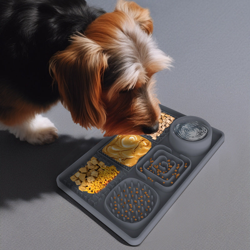 Dog Lick Mat Pink Square Food Bowl