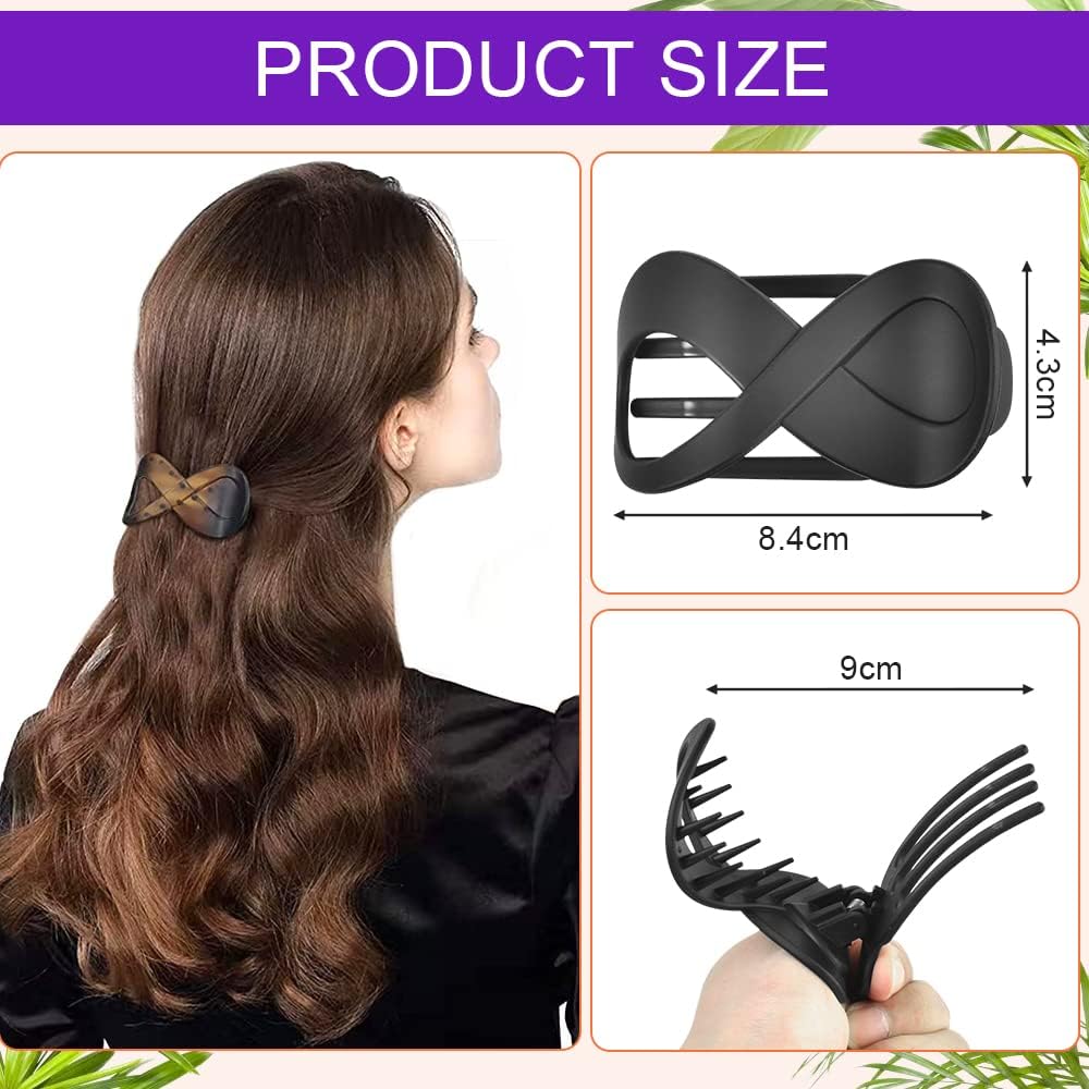 4pcs Matte French Style Hair Clips, Large Acrylic Hair Clips, Non-Slip Hair Clips, Thick Hair, Flat Hair Clips, Grip Hair Clips, Banana Barrette