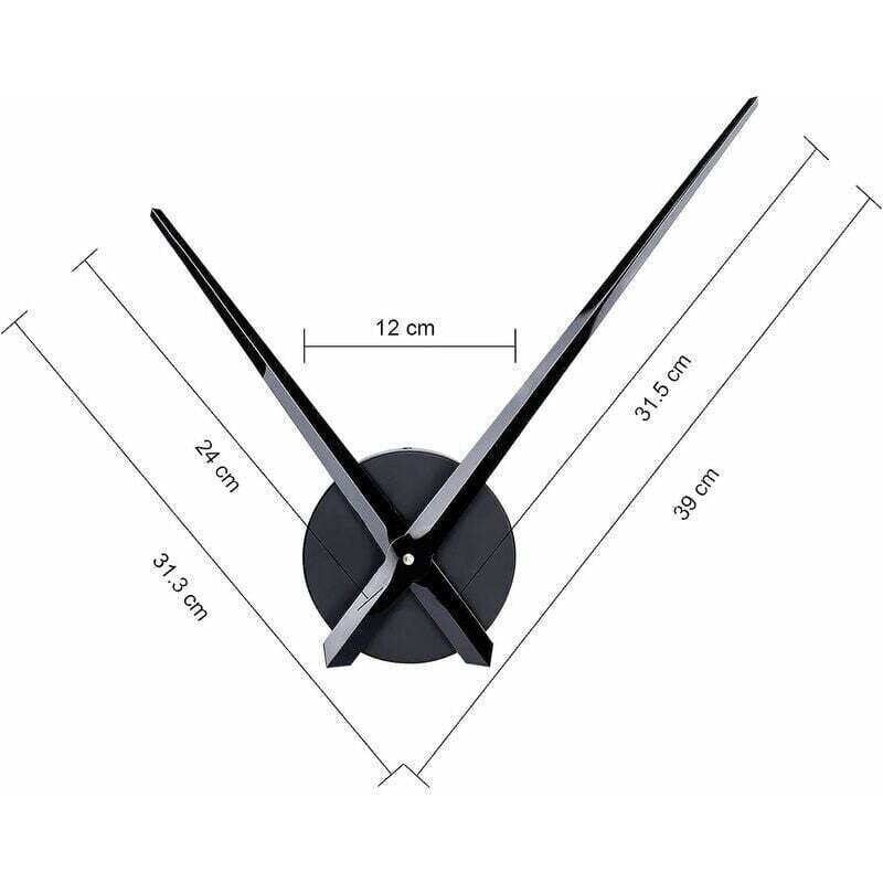 Large Wall Clock Single Hand No Numbers 31.5cm Hands High Longitudinal Shaft Mechanism Black