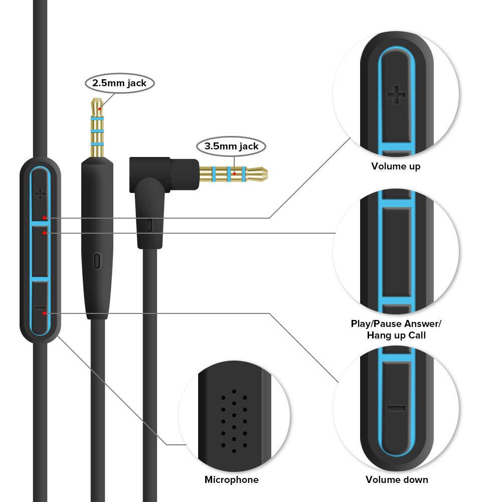 Bose QuietComfort QC25 Replacement Audio Cable Compatible with Bose
