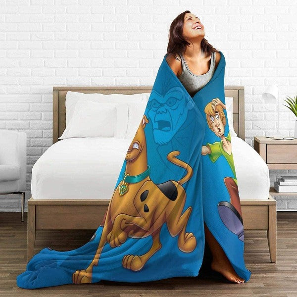 S-coo-by-doo Soft Fleece Blankets for Sofa, Bed, Couch Luxurious Warm Blanket for All Seasons for Teens -x187 50x40in 125x100cm