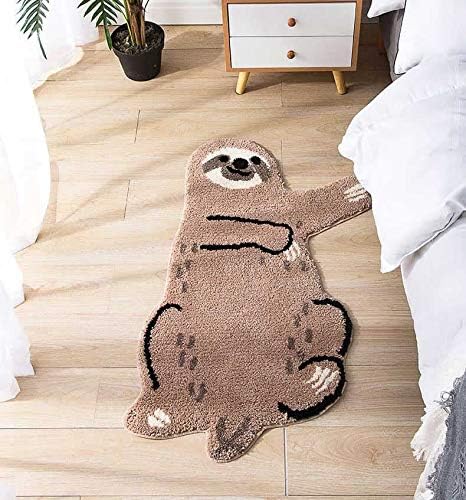 Cute Soft Small Sloth Shaped Mat for Bathroom,Showroom Bathmat,Non-Slip Bath Rugs,Play Carpet Area Rug for Kids,Photography Props (25.6X39.4'')