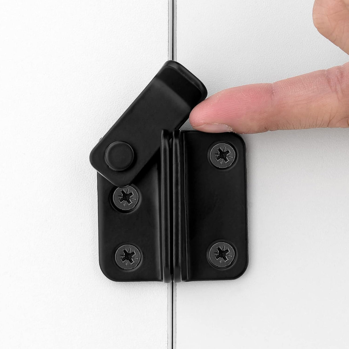 2 Packs Flip Latches,1.81” x 1.77”Black Stainless Steel Thickened Heavy Duty Hasp barn gate flip Door Latch Bi-fold Door Lock,Sliding Door Antique Lock Wine Cabinet Closet Door Latches Small_Black_2