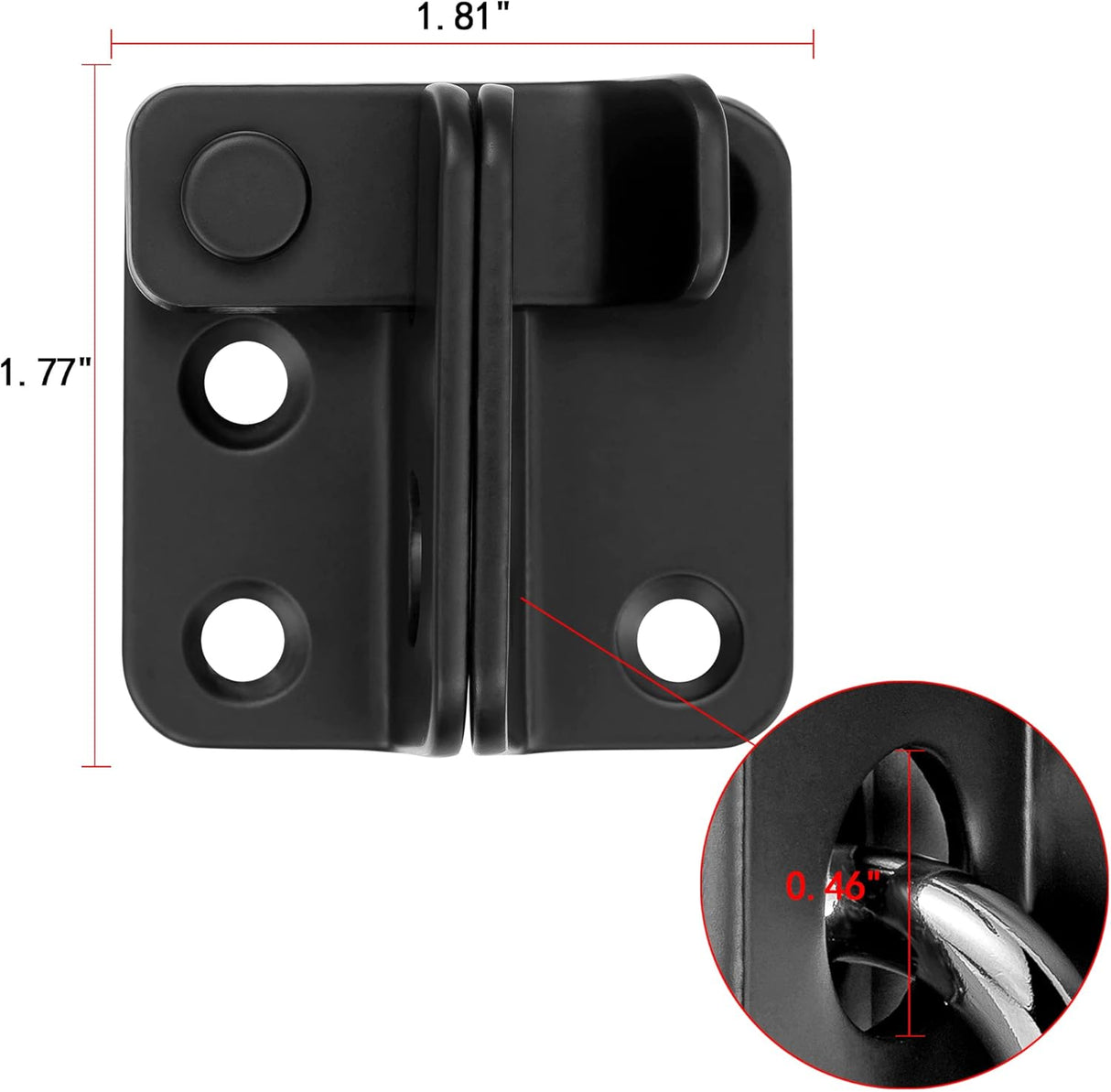 2 Packs Flip Latches,1.81” x 1.77”Black Stainless Steel Thickened Heavy Duty Hasp barn gate flip Door Latch Bi-fold Door Lock,Sliding Door Antique Lock Wine Cabinet Closet Door Latches Small_Black_2