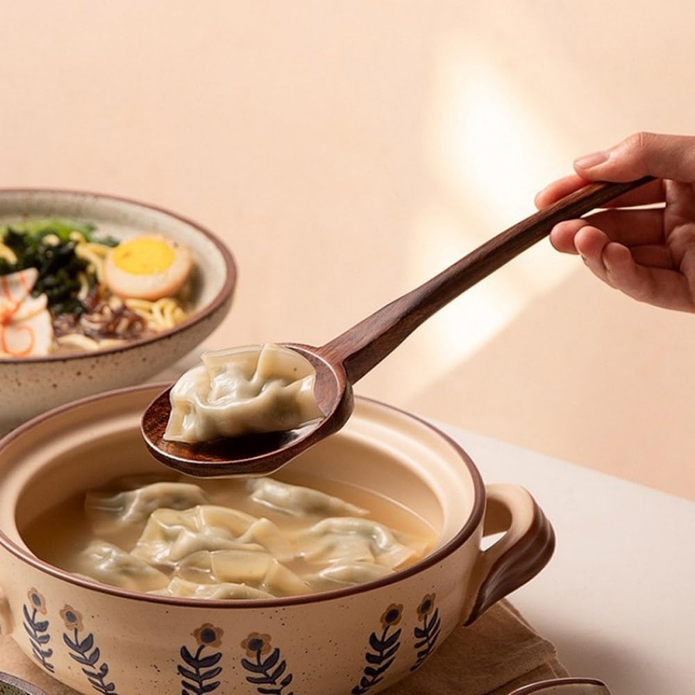 Wood Cooking spoon, 1PC 10.8 inches Long Handle Spoons for Mixing,Tasting Stirring food, Large Wooden Cooking Utensils for Cooking and Crafts