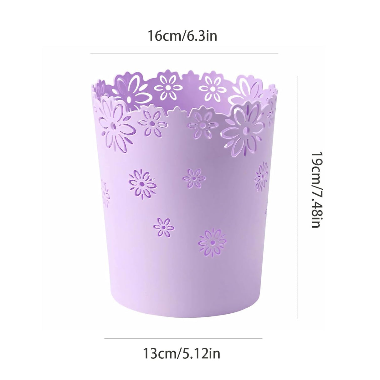 Mini Wastebasket Small Purple Trash can Office Plastic Garbage Can for Bathroom Vanity Desktop Office or Living Room (Purple, Mini) Purple Mini